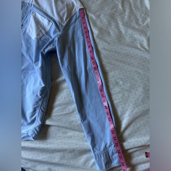 RYE regular white and blue button down shirt size L Tall - Picture 6 of 10